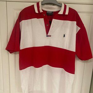 Polo Ralph Lauren Baggy Fit Rugby Shirt Red/White Stripes